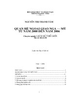Quan hệ ngoại giao nga   mĩ từ năm 2000 đến nay 