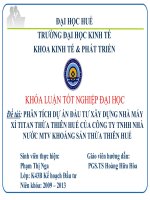 Slide PHÂN TÍCH dự án đầu tư xây DỰNG NHÀ máy xỉ TITAN THỪA THIÊN HUẾ của CÔNG TY TNHH NHÀ nước MTV KHOÁNG sản THỪA THIÊN HUẾ 