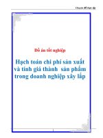 Tài liệu Đồ án tốt nghiệp Hạch toán chi phí sản xuất và tính giá thành sản phẩm trong doanh nghiệp xây lắp ppt