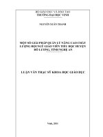 Một số giải pháp quản lý nâng cao chất lượng đội ngũ giáo viên tiểu học huyện đô lương, tỉnh nghệ an luận văn thạc sĩ khoa học giáo dục 
