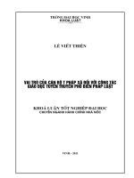 Vai trò của cán bộ tư pháp xã đối với công tác giáo dục tuyên truyền phổ biến pháp luật luận văn tốt nghiệp đại học 