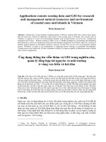 Ứng dụng thông tin viễn thám và GIS để nghiên cứu, quản lý tổng hợp tài nguyên và môi trường ở ven biển và hải đảo 