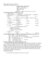 Bài giảng KT HKI ANH 7