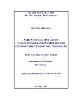 Nghiên cứu xác định mật độ và liều lượng phân bón thích hợp cho cây bông tại huyện buôn đôn, tỉnh đăk lăk 