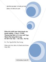 Đề tài Phân tích chiến lược kinh doanh của doanh nghiệp: Công ty TNHH Thương mại dịch vụ và sản xuất Ngọc Minh (Nhà hàng Hải Long)