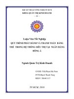 Quy trình phát hành và thanh toán bằng thẻ trong hệ thống siêu thị tại ngân hàng đông á 