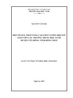 Một số giải pháp nâng cao chất lượng đội ngũ giáo viên các trường trung học cơ sở huyện tân hồng   tỉnh đồng tháp luận văn thạc sĩ khoa học giáo dục 