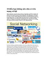 Tài liệu 10 điều bạn không nên chia sẻ trên mạng xã hội docx