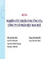 Slide NGHIÊN cứu CHUỖI CUNG ỨNG của CÔNG TY cổ PHẦN dệt  MAY HUẾ 