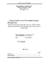 Khảo sát mối quan hệ giữa sự và tình trong những đoạn trích truyện kiều được giảng dạy ở trường phổ thông 