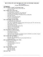 Bài giảng Đề cương ôn tập tin 10