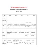 Tài liệu CHỦ ĐIỂM : THẾ GIỚI THIÊN NHIÊN - KẾ HOẠCH HOẠT ĐỘNG TUẦN 14 - Thứ 3 pptx