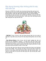 Tài liệu Xây dựng thương hiệu không phải là xây nhà trên cát ppt