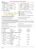 Bài soạn UNIT 10: SEASONS AND WEATHER