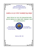 Phân tích các yếu tố ảnh hưởng đến quyết định lựa chọn siêu thị big c huế của khách hàng 