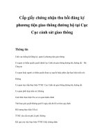 Tài liệu Cấp giấy chứng nhận thu hồi đăng ký phương tiện giao thông đường bộ docx