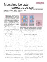 Tài liệu Maintaining fiber-optic cable at the demarc doc