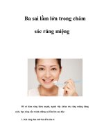 Tài liệu Ba sai lầm lớn trong chăm sóc răng miệng pptx