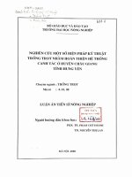 Nghiên cứu một số biện pháp kỹ thuật trồng trọt nhằm hoàn thiện hệ thống canh tác ở huyện châu giang tỉnh hưng yên 