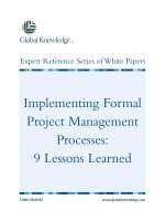Tài liệu Implementing Formal Project Management Processes: 9 Lessons Learned ppt