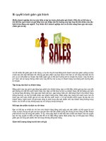 Tài liệu Bí quyết tránh giảm giá thành doc