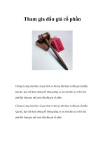 Tài liệu Tham gia đấu giá cổ phần Chúng ta cùng tìm hiểu về quy trình và thủ tục khi pptx