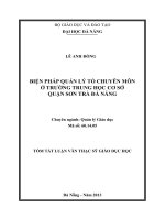 Biện pháp quản lý tổ chuyên môn ở trường trung học cơ sở quận sơn trà đà nẵng 