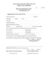 Tài liệu Mau don tuyen sinh