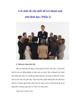 Tài liệu 6 tố chất tối cần thiết để trở thành một nhà lãnh đạo. (Phần 2) pptx