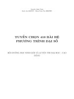 TUYỂN CHỌN 410 BÀI HỆPHƯƠNG TRÌNH ĐẠI SỐ