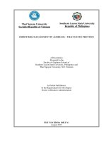 Quản lý rủi ro tín dụng tại ngân hàng nông nghiệp và phát triển nông thôn tỉnh thái nguyên 