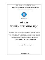 Giải pháp tăng cường công tác huy động vốn có kỳ hạn tại sở giao dịch ngân hàng thương mại cổ phần ngoại thương việt nam chi nhánh hà nội 