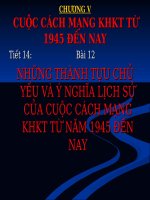 Bài giảng Bài 12.Những thành tựu chủ yếu của cuộc CM KHKT