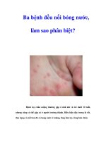 Tài liệu Ba bệnh đều nổi bóng nước, làm sao phân biệt? pdf