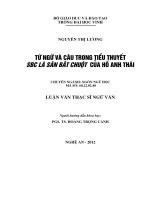Từ ngữ và câu trong tiểu thuyết SBC là săn bắt chuột của hồ anh thái 