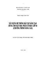 Xây dựng hệ thống bài tập sáng tạo dùng cho dạy học phần cơ học lớp 10 ( chương trình nâng cao) 