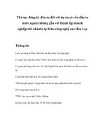 Tài liệu Thủ tục đăng ký đầu tư đối với dự án có vốn đầu tư nước ngoài không gắn với thành lập doanh nghiệp/chi nhánh) tại Khu công nghệ cao Hòa Lạc docx