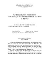 Vai trò của đạo đức truyền thống trong xây dựng đạo đức mới cho thanh niên ở nước ta hiện nay 