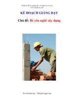 Tài liệu KẾ HOẠCH GIẢNG DẠY - Chủ đề: Bé yêu nghề xây dựng doc