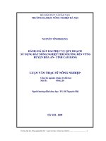 Đánh giá đát đai phục vụ quy hoạch sử dụng đất nông nghiệp theo hướng bền vững huyện hòa an  tỉnh cao bằng 