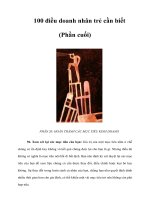 Tài liệu 100 điều doanh nhân trẻ cần biết (Phần cuối) ppt