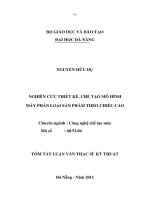 Nghiên cứu lý thuyết tạo hinh, ăn khớp và công nghệ gia công bộ truyền bánh răng chốt 