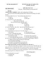 ĐỀ KIỂM TRA HỌC KỲ I KHỐI LỚP 6 TRƯỜNG THCS BÌNH MỸ NĂM HỌC 2012-2013 MÔN NGỮ VĂN