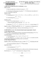 Đề thi thử đại học môn toán trường THPT  trần nguyên hãn 