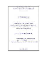 Luận văn tác động của dự án phát triển sản xuất rau an toàn tại huyện thạch hà và lộc hà tỉnh hà tĩnh 