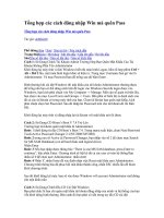 cách dăng nhập Win mà quên mật khẩu