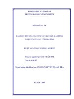 [Luận văn]đánh giá hiệu quả của công tác giao đất, giao rừng tại huyện tân lạc,tỉnh hoà bình 