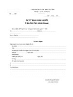 QUYẾT ĐỊNH KHÁM NGƯỜI  THEO THỦ TỤC HÀNH CHÁNH