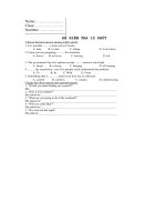 đề thi kiểm tra 15p lớp 11