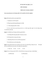 ĐỀ THI THỬ ĐẠI HỌC LẦN I MÔN SINH HỌC